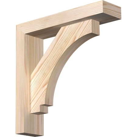Ekena Millwork Imperial Block Smooth Bracket w/ Offset Brace, Douglas Fir, 3 1/2"W x 14"D x 14"H BKT0402X14X14IMP05SDF